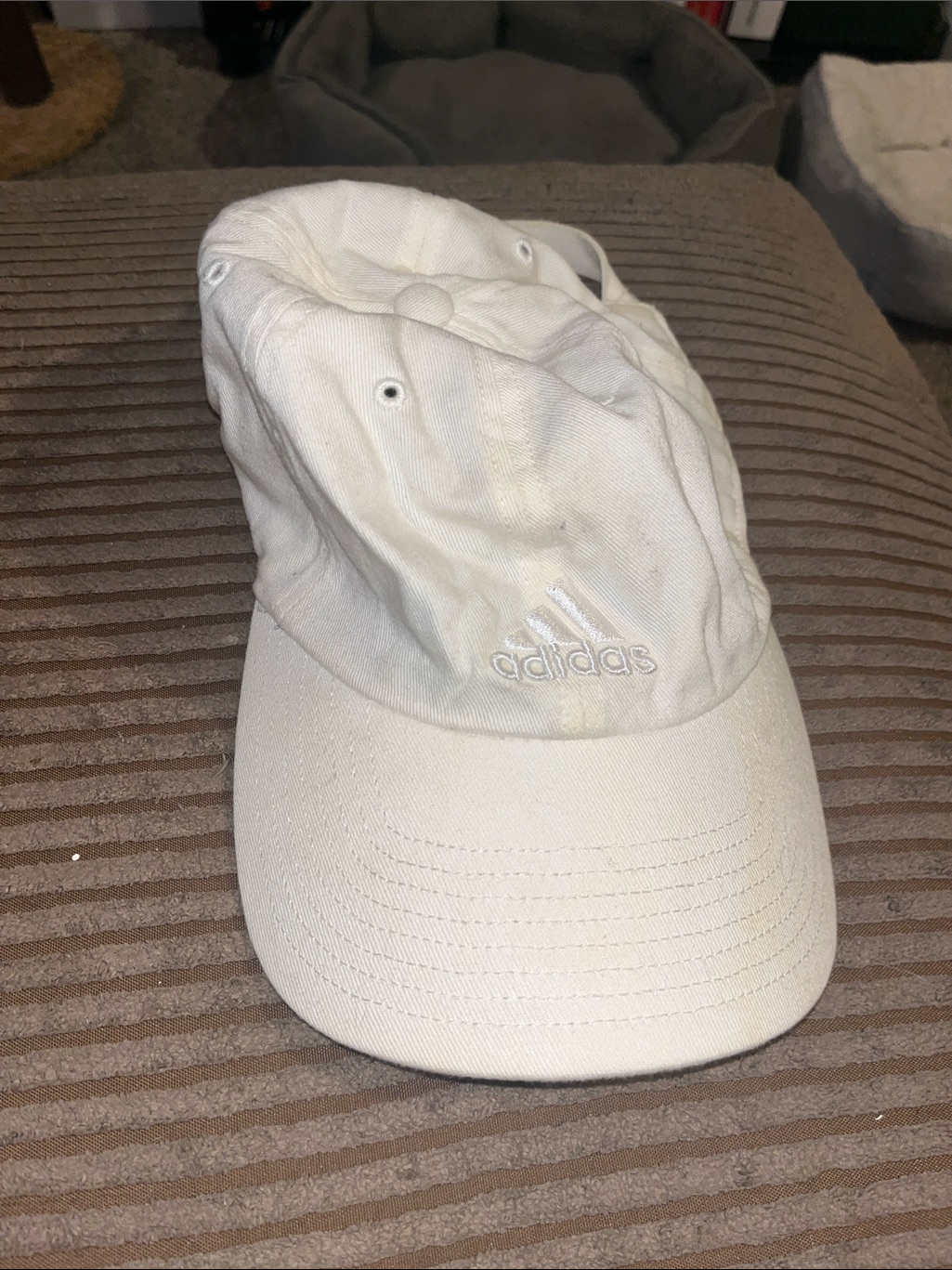 Adidas White Embroidered Logo Baseball Cap